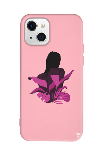 Mor Cicek Lansman Model İçi Kadife Silikon Telefon Kılıfı – Plus Serisine Özel