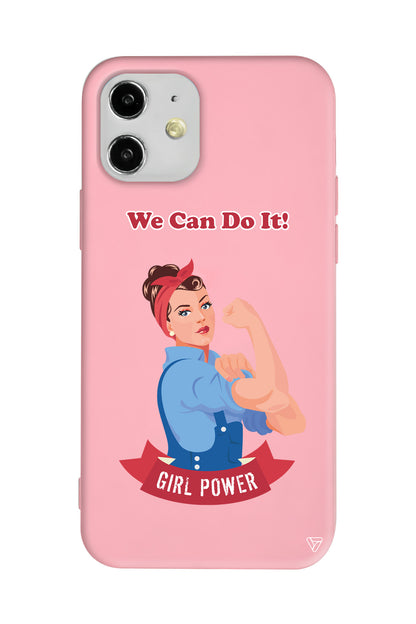 We Can Do It! Lansman Model İçi Kadife Silikon Telefon Kılıfı
