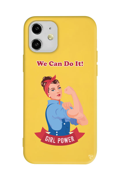 We Can Do It! Lansman Model İçi Kadife Silikon Telefon Kılıfı