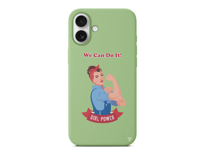 We Can Do It! Lansman Model İçi Kadife Silikon Telefon Kılıfı