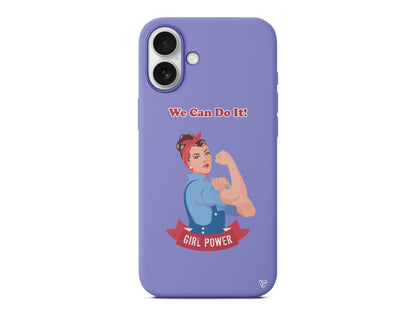 We Can Do It! Lansman Model İçi Kadife Silikon Telefon Kılıfı