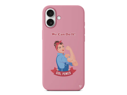 We Can Do It! Lansman Model İçi Kadife Silikon Telefon Kılıfı – Plus Serisine Özel