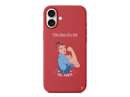 We Can Do It! Lansman Model İçi Kadife Silikon Telefon Kılıfı – Plus Serisine Özel