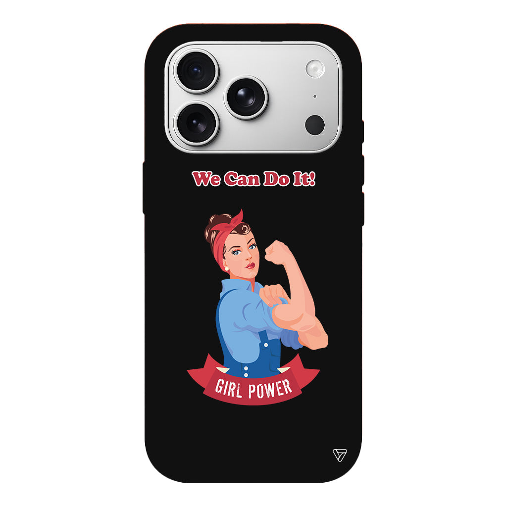 We Can Do It! Lansman Model İçi Kadife Silikon Telefon Kılıfı