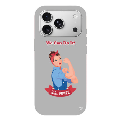 We Can Do It! Lansman Model İçi Kadife Silikon Telefon Kılıfı