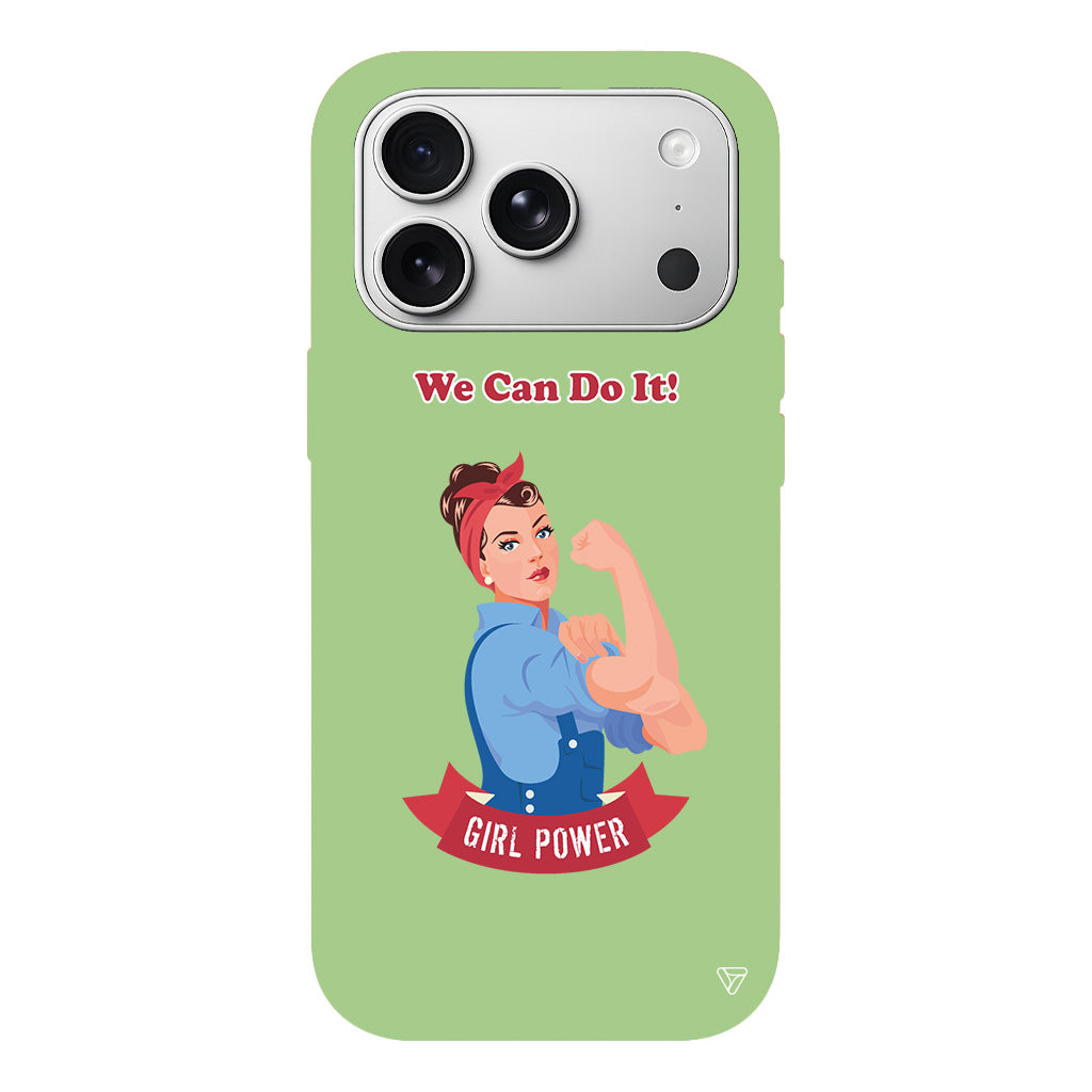 We Can Do It! Lansman Model İçi Kadife Silikon Telefon Kılıfı