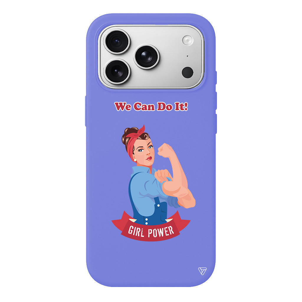 We Can Do It! Lansman Model İçi Kadife Silikon Telefon Kılıfı