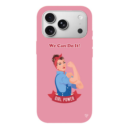 We Can Do It! Lansman Model İçi Kadife Silikon Telefon Kılıfı