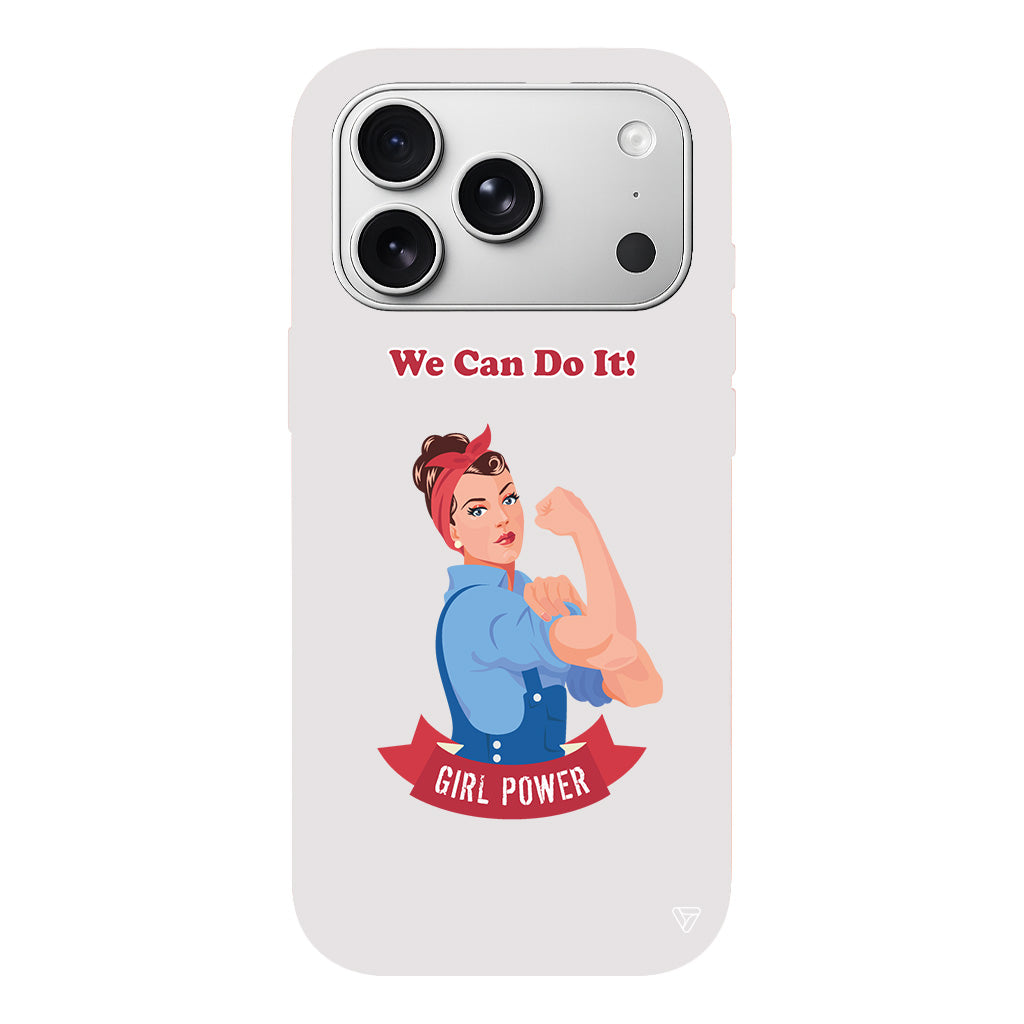 We Can Do It! Lansman Model İçi Kadife Silikon Telefon Kılıfı