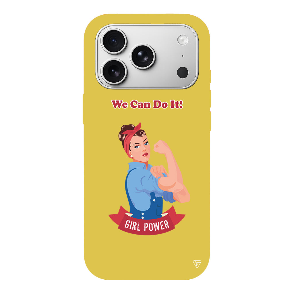 We Can Do It! Lansman Model İçi Kadife Silikon Telefon Kılıfı