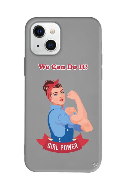 We Can Do It! Lansman Model İçi Kadife Silikon Telefon Kılıfı – Plus Serisine Özel