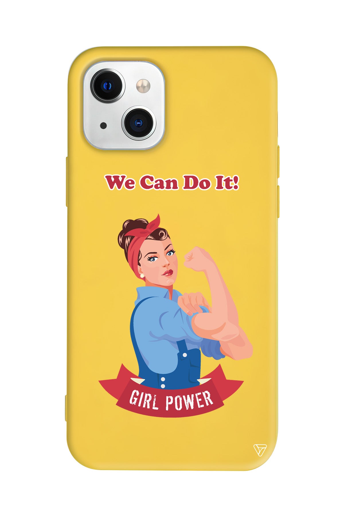 We Can Do It! Lansman Model İçi Kadife Silikon Telefon Kılıfı