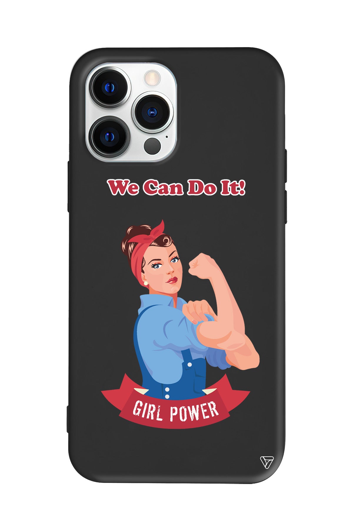 We Can Do It! Lansman Model İçi Kadife Silikon Telefon Kılıfı