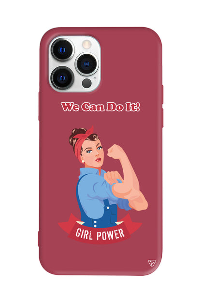 We Can Do It! Lansman Model İçi Kadife Silikon Telefon Kılıfı