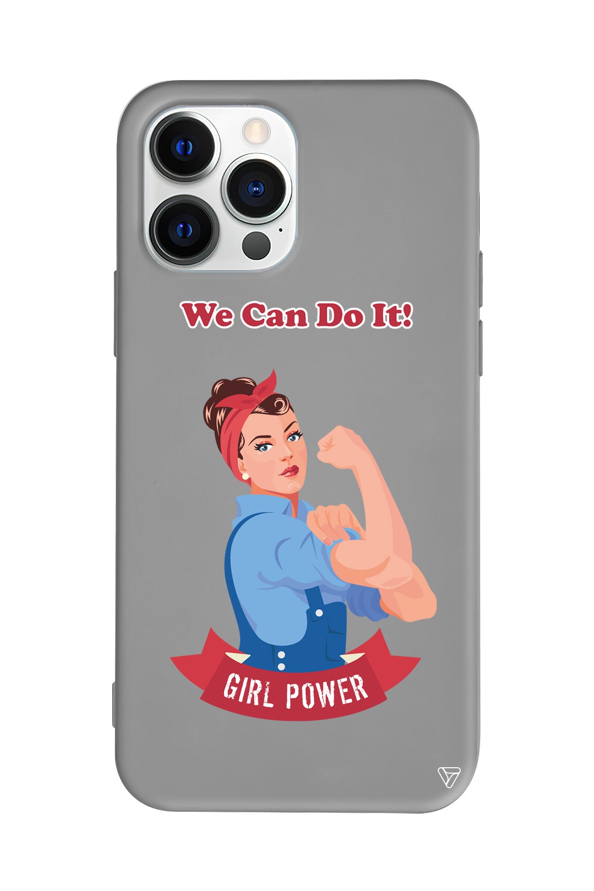 We Can Do It! Lansman Model İçi Kadife Silikon Telefon Kılıfı