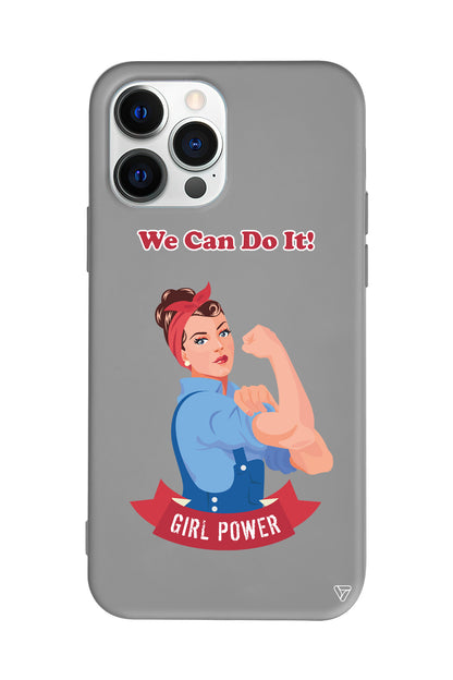 We Can Do It! Lansman Model İçi Kadife Silikon Telefon Kılıfı