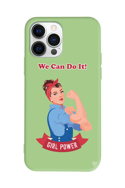 We Can Do It! Lansman Model İçi Kadife Silikon Telefon Kılıfı