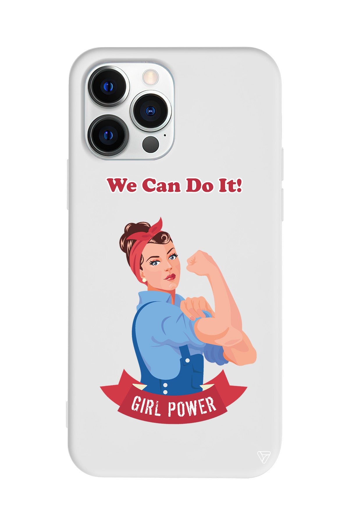 We Can Do It! Lansman Model İçi Kadife Silikon Telefon Kılıfı