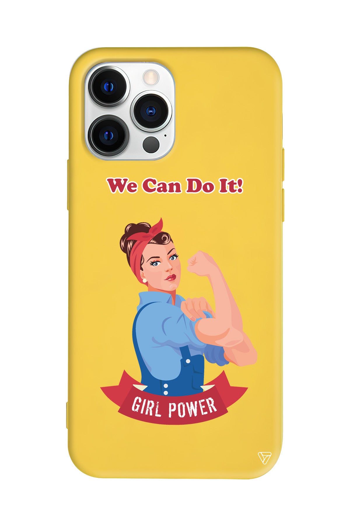 We Can Do It! Lansman Model İçi Kadife Silikon Telefon Kılıfı