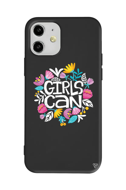 Girls Can Lansman Model İçi Kadife Silikon Telefon Kılıfı
