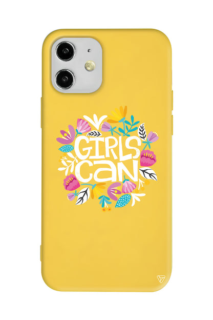 Girls Can Lansman Model İçi Kadife Silikon Telefon Kılıfı