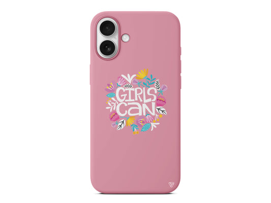 Girls Can Lansman Model İçi Kadife Silikon Telefon Kılıfı – Plus Serisine Özel