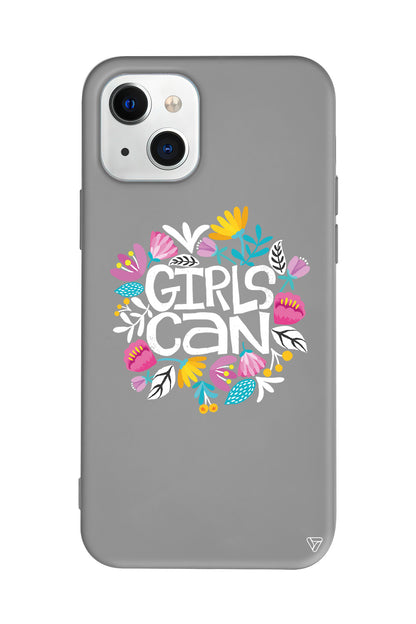 Girls Can Lansman Model İçi Kadife Silikon Telefon Kılıfı – Plus Serisine Özel