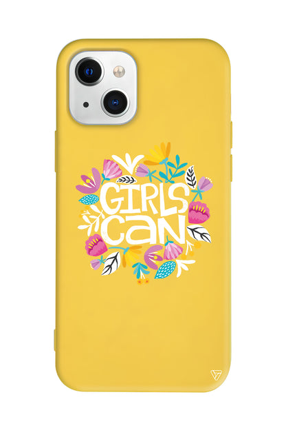 Girls Can Lansman Model İçi Kadife Silikon Telefon Kılıfı – Plus Serisine Özel