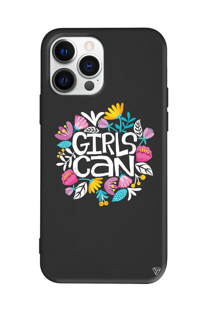 Girls Can Lansman Model İçi Kadife Silikon Telefon Kılıfı