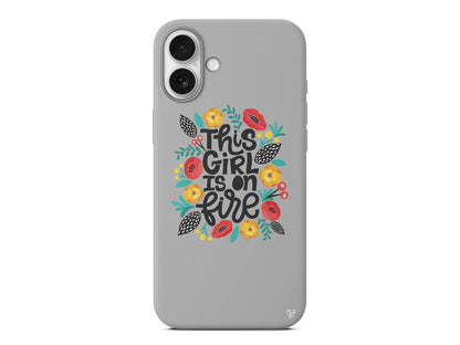 Girl is on Fire Lansman Model İçi Kadife Silikon Telefon Kılıfı – Plus Serisine Özel