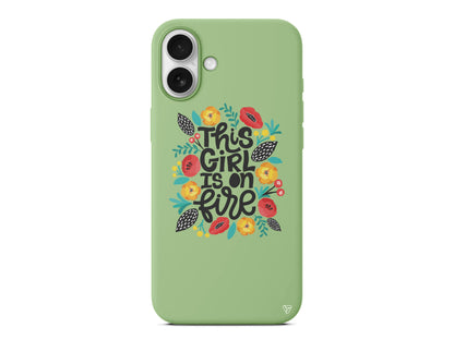 Girl is on Fire Lansman Model İçi Kadife Silikon Telefon Kılıfı – Plus Serisine Özel