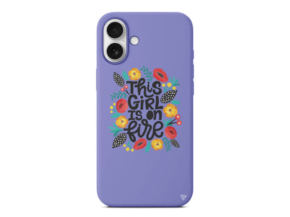 Girl is on Fire Lansman Model İçi Kadife Silikon Telefon Kılıfı – Plus Serisine Özel