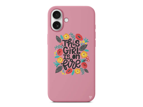 Girl is on Fire Lansman Model İçi Kadife Silikon Telefon Kılıfı – Plus Serisine Özel