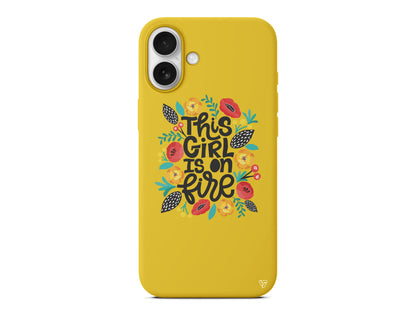 Girl is on Fire Lansman Model İçi Kadife Silikon Telefon Kılıfı – Plus Serisine Özel