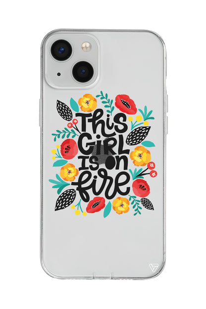 Girl is on Fire Lansman Model İçi Kadife Silikon Telefon Kılıfı – Plus Serisine Özel