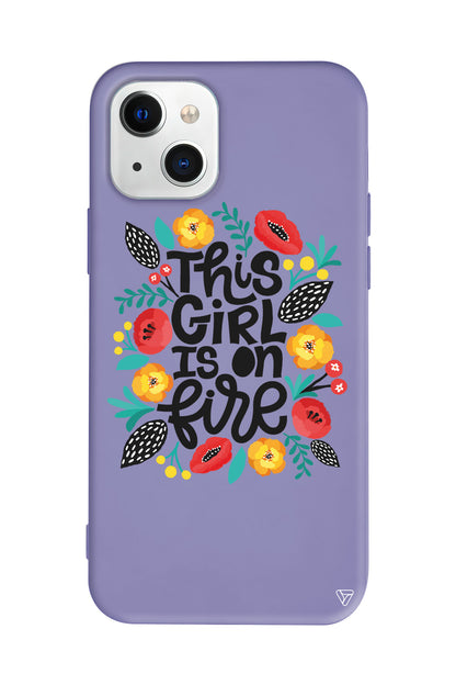 Girl is on Fire Lansman Model İçi Kadife Silikon Telefon Kılıfı – Plus Serisine Özel