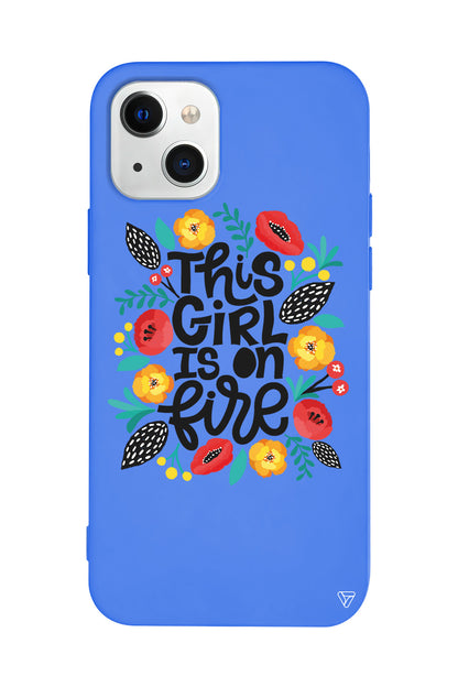 Girl is on Fire Lansman Model İçi Kadife Silikon Telefon Kılıfı – Plus Serisine Özel