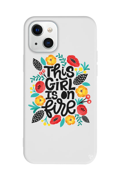 Girl is on Fire Lansman Model İçi Kadife Silikon Telefon Kılıfı – Plus Serisine Özel