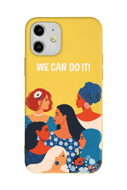 We Can Do It! 2 Lansman Model İçi Kadife Silikon Telefon Kılıfı