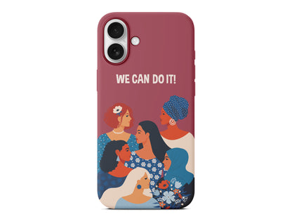 We Can Do It! 2 Lansman Model İçi Kadife Silikon Telefon Kılıfı – Plus Serisine Özel