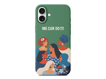 We Can Do It! 2 Lansman Model İçi Kadife Silikon Telefon Kılıfı