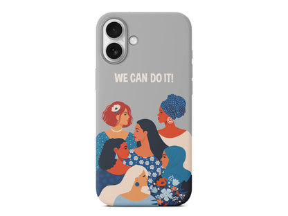 We Can Do It! 2 Lansman Model İçi Kadife Silikon Telefon Kılıfı – Plus Serisine Özel