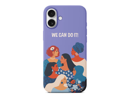 We Can Do It! 2 Lansman Model İçi Kadife Silikon Telefon Kılıfı