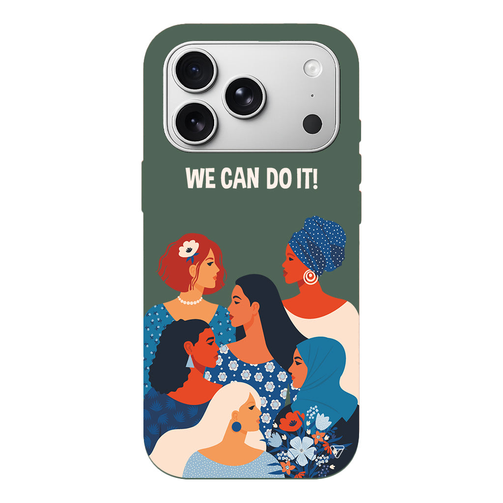 We Can Do It! 2 Lansman Model İçi Kadife Silikon Telefon Kılıfı