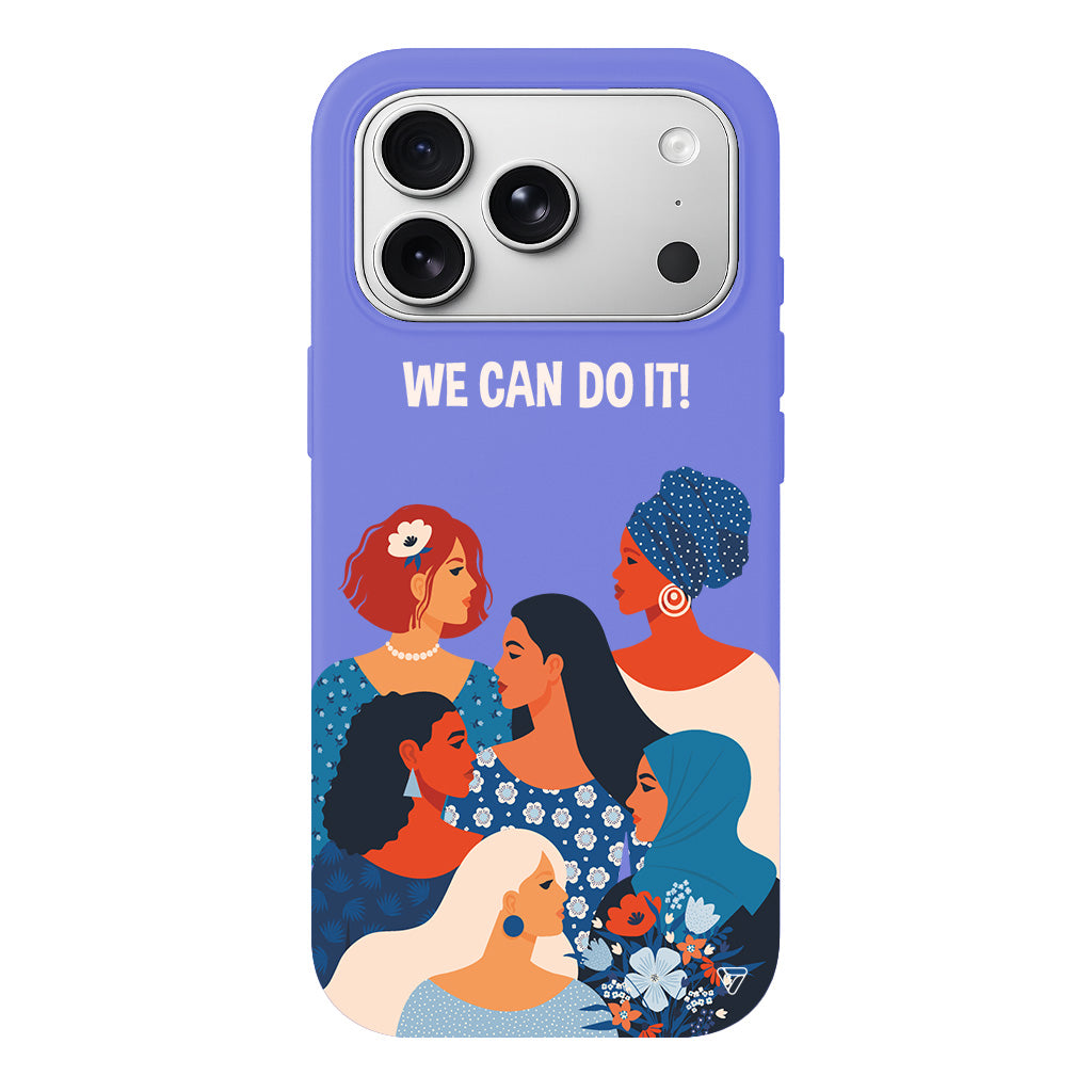 We Can Do It! 2 Lansman Model İçi Kadife Silikon Telefon Kılıfı