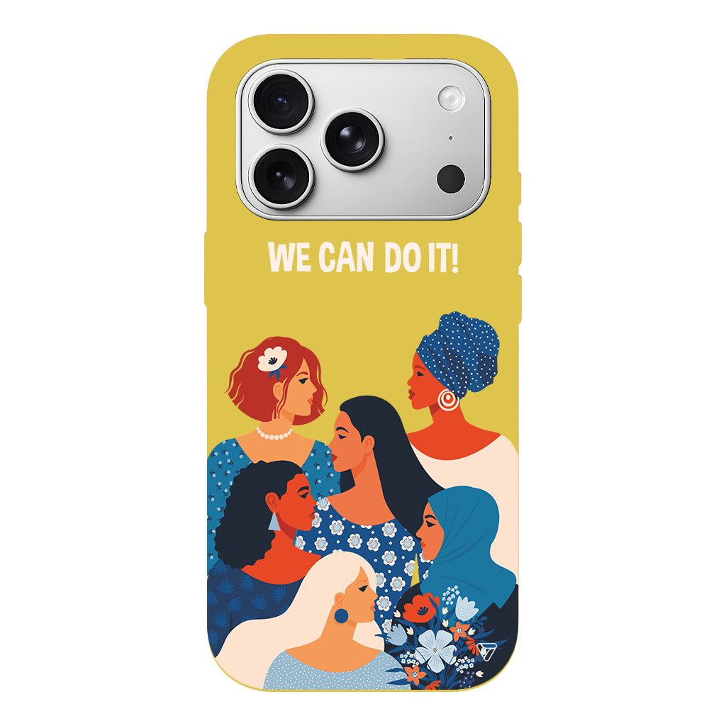 We Can Do It! 2 Lansman Model İçi Kadife Silikon Telefon Kılıfı