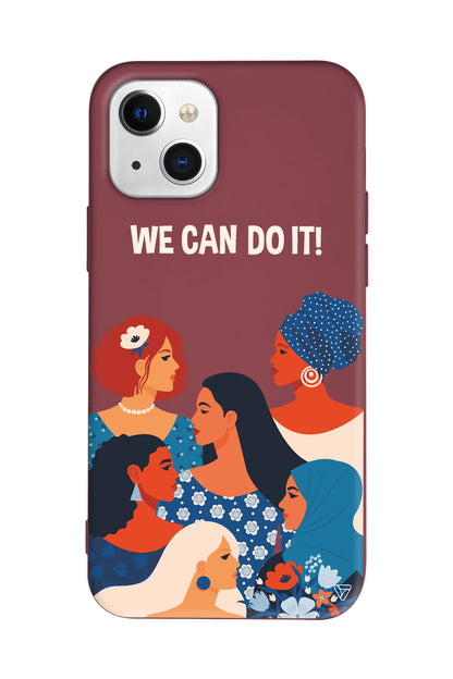 We Can Do It! 2 Lansman Model İçi Kadife Silikon Telefon Kılıfı