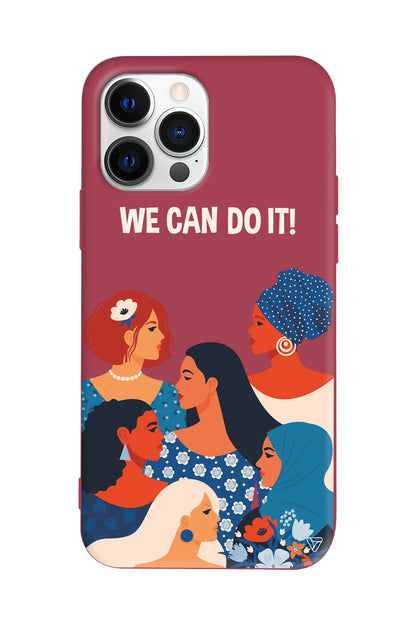 We Can Do It! 2 Lansman Model İçi Kadife Silikon Telefon Kılıfı