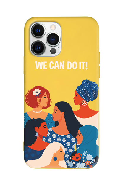 We Can Do It! 2 Lansman Model İçi Kadife Silikon Telefon Kılıfı