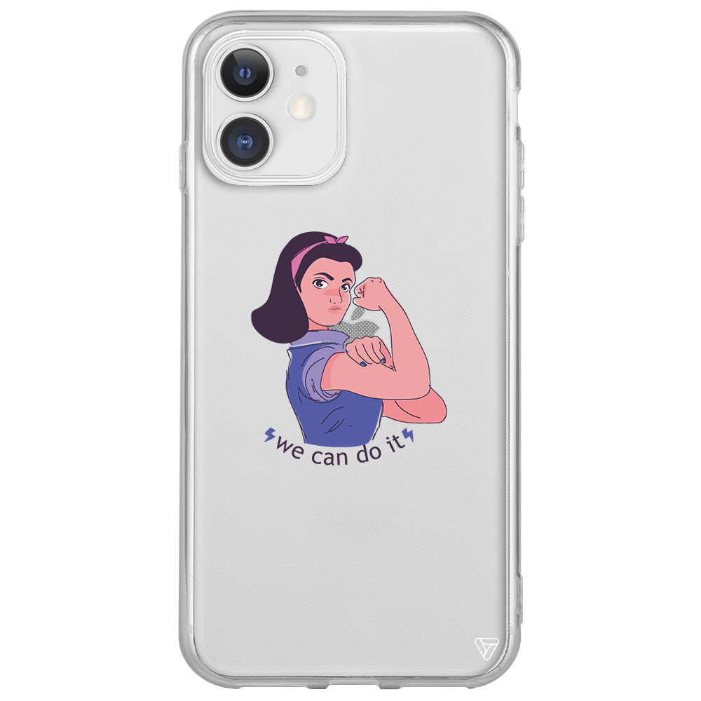 We Can Do It! 3 Lansman Model İçi Kadife Silikon Telefon Kılıfı